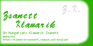 zsanett klamarik business card